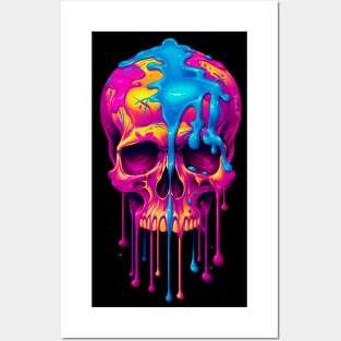 Colorful melting Skull with UV color designe #5 Posters and Art